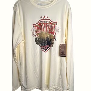 Vapor Apparel Yellowstone National Park Bison Long‎ Sleeve/LargeShirt UPF 50+